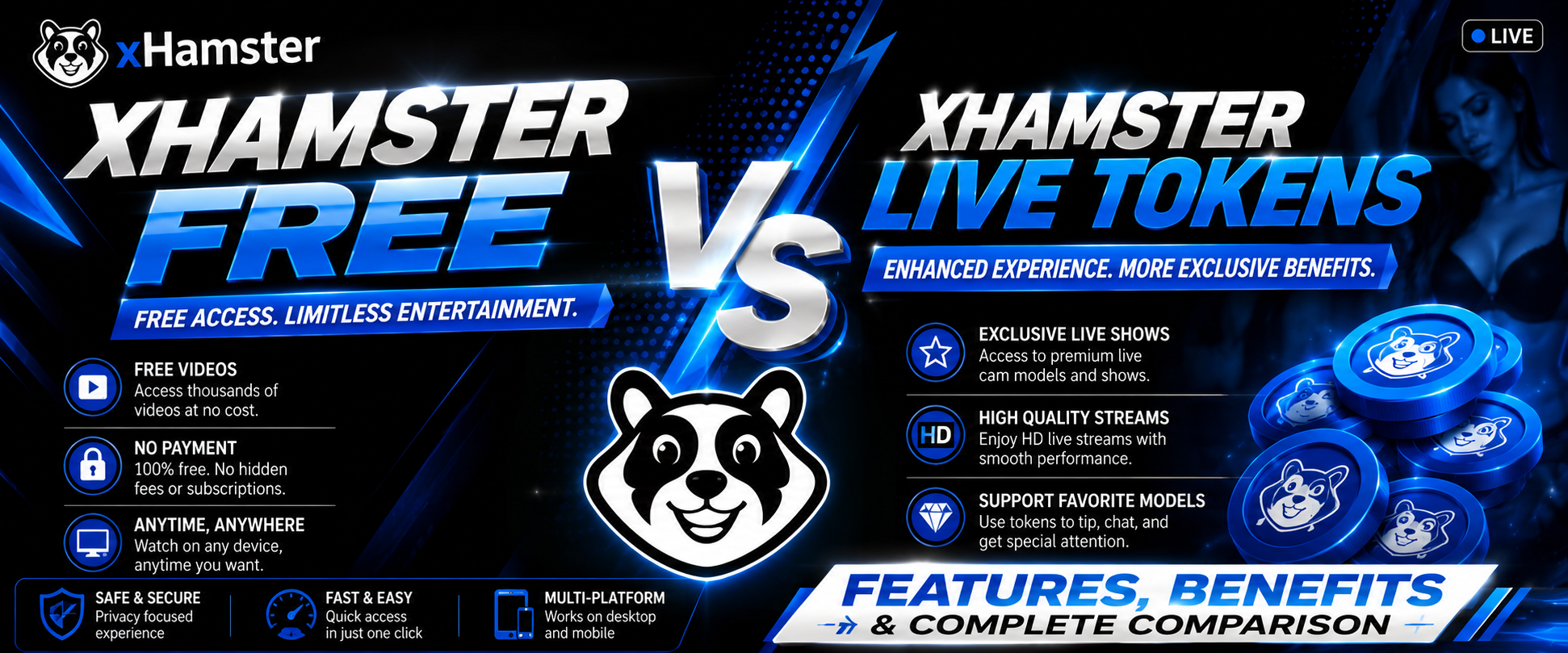 xHamster Free vs xHamster Live Tokens Comparison